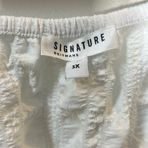 Reitman's Plus Size 3X Stretchy White Blouse Puffy Comfortable Women's Business - Picture 3 of 7